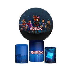 Trio Capa Cilindro + Painel Redondo 3D Roblox Menino 1,50m Veste Fácil