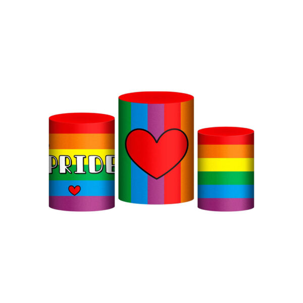 Trio Capa Cilindro Lgbt 3d Em Tecido Com Elástico