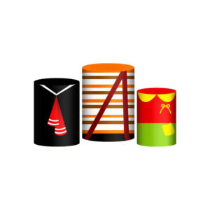 Trio Capa Cilindro Chaves 3d Em Tecido Com Elástico