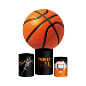 Trio Capa Cilindro + Painel Redondo 3D Basquete 1,50m Veste Fácil