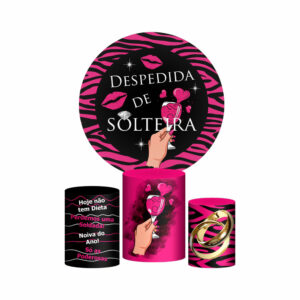 Trio Capa Cilindro + Painel Redondo 3D Despedida de Solteira 1,50m Veste Fácil