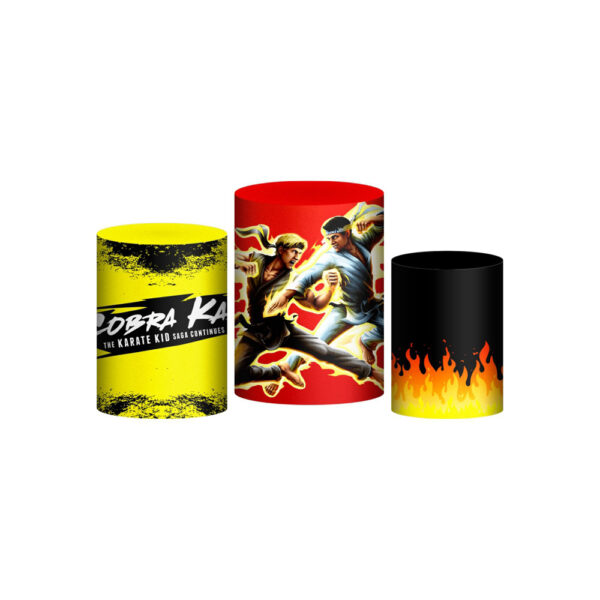 Trio Capa Cilindro Cobra Kai 3d Em Tecido Com Elástico