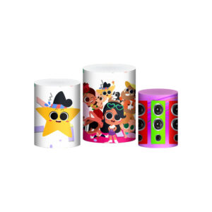 Trio Capa Cilindro Anitinha 3d Em Tecido Com Elástico