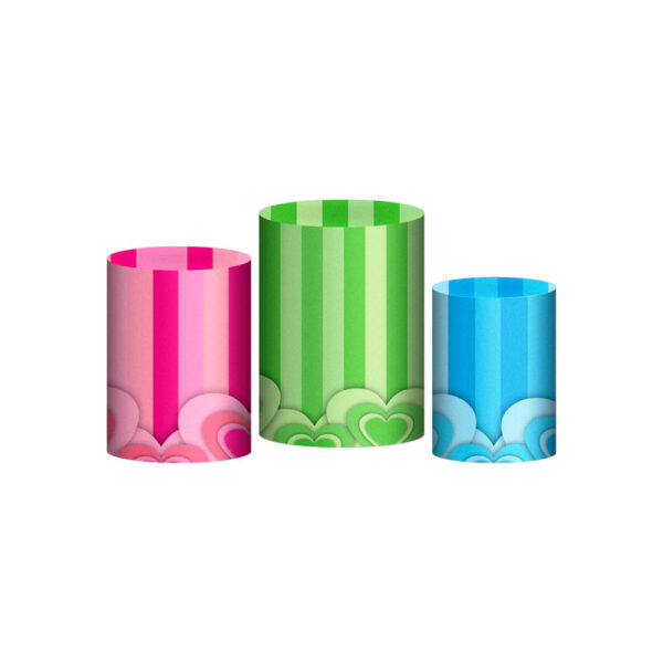 Trio Capa Cilindro Meninas Super Poderosas 3d Em Tecido Com Elástico