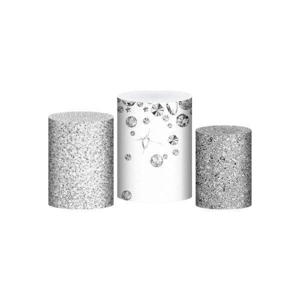 Trio Capa Cilindro Bodas de Prata 3d Em Tecido Com Elástico
