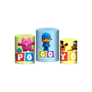 Trio Capa Cilindro Pocoyo 3d Em Tecido Com Elástico