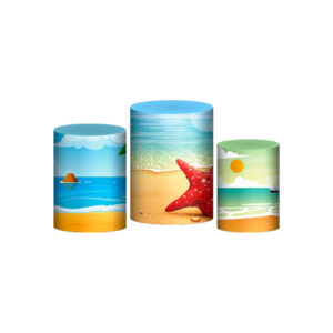 Trio Capa Cilindro Praia Verão  3d Em Tecido Com Elástico