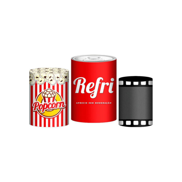 Trio Capa Cilindro Cinema 3d Em Tecido Com Elástico