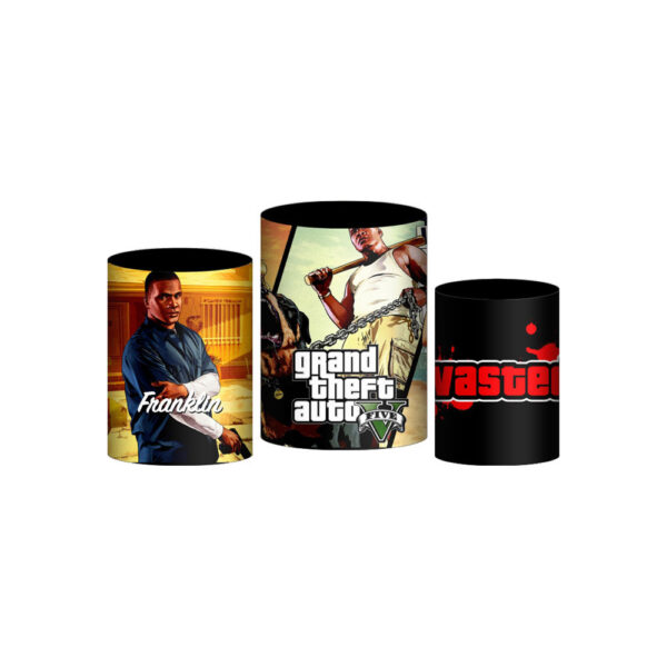 Trio Capa Cilindro Gta 3d Em Tecido Com Elástico