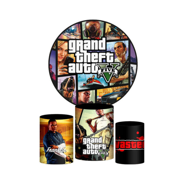 Trio Capa Cilindro + Painel Redondo 3D Gta 1,50m Veste Fácil