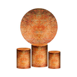 Trio Capa Cilindro + Painel Redondo 3D Tijolo 1,50m Veste Fácil