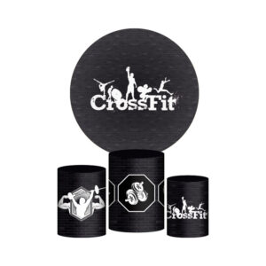 Trio Capa Cilindro + Painel Redondo 3D Crossfit 1,50m Veste Fácil