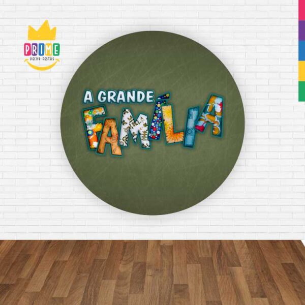 Painel Redondo 3D A Grande Família Abre Fácil Em Tecido - Image 2