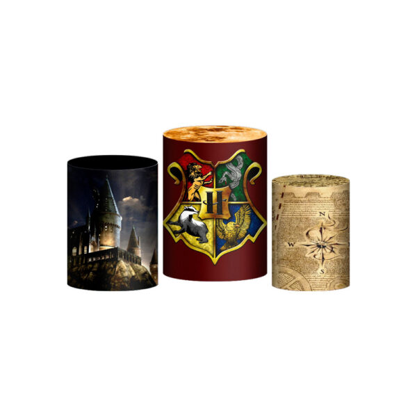 Trio Capa Cilindro Harry Potter 3d Em Tecido Com Elástico