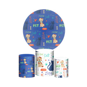 Trio Capa Cilindro + Painel Redondo 3D Pets Baby 1,50m Veste Fácil