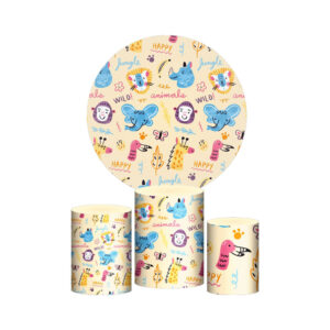 Trio Capa Cilindro + Painel Redondo 3D Zoo Baby 1,50m Veste Fácil
