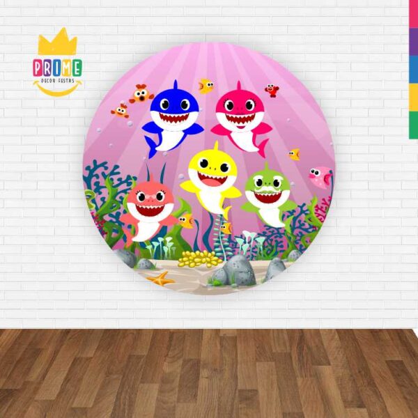 Painel Redondo 3D Baby Shark Abre Fácil Em Tecido - Image 2
