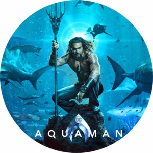 Painel Redondo 3D Aquaman Tecido Sublimado