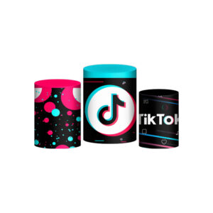 Trio Capa Cilindro Tik Tok 3d Em Tecido Com Elástico
