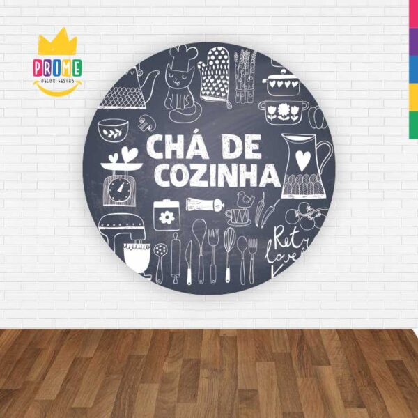 Painel Redondo 3D Chá De Cozinha Abre Fácil Em Tecido - Image 2