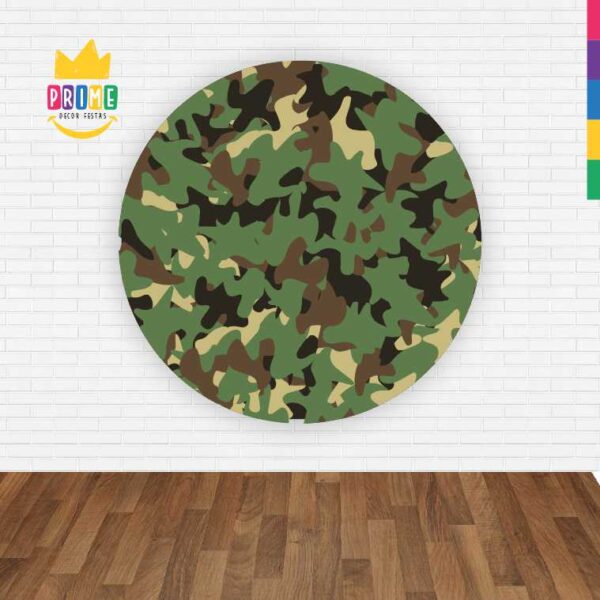 Painel Redondo 3D Camuflagem Abre Fácil Em Tecido - Image 2