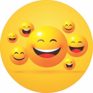 Painel Redondo 3D Emoji Tecido Sublimado