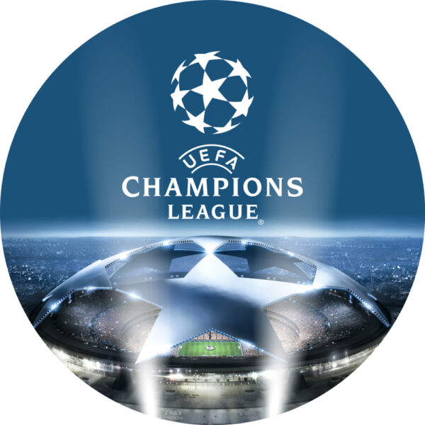 Painel Redondo 3D Futebol Champions Tecido Sublimado