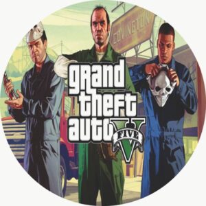 Painel Redondo 3D Gta Tecido Sublimado