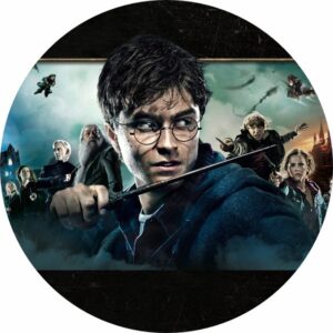Painel Redondo 3D Harry Potter Tecido Sublimado