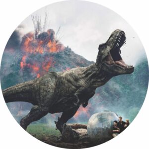 Painel Redondo 3D Jurassic Word Tecido Sublimado