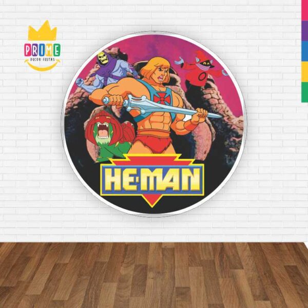 Painel Redondo 3D He Man Abre Fácil Em Tecido - Image 2