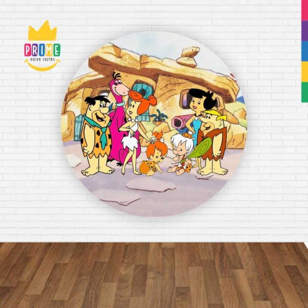 Painel Redondo 3D Flintstones Abre Fácil Em Tecido - Image 2