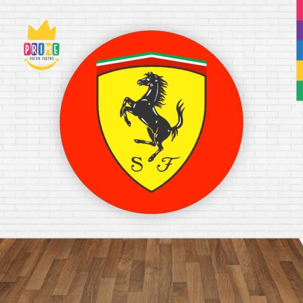 Painel Redondo 3D Ferrari Abre Fácil Em Tecido - Image 2