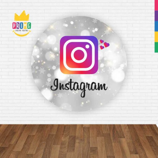 Painel Redondo 3D Instagram Abre Fácil Em Tecido - Image 2