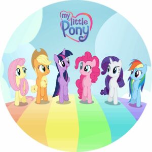 Painel Redondo 3D My Little Pony Tecido Sublimado