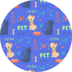 Painel Redondo 3D Pets Tecido Sublimado