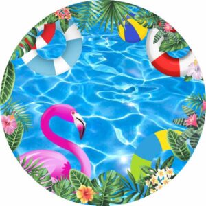 Painel Redondo 3D Pool Party Tecido Sublimado