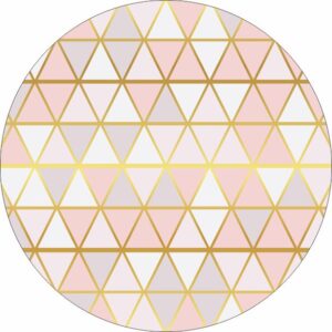 Painel Redondo 3D Rose Golde Tecido Sublimado
