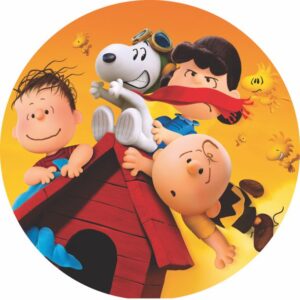 Painel Redondo 3D Snoopy Tecido Sublimado