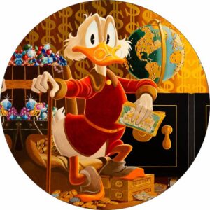 Painel Redondo 3D Tio Patinhas Tecido Sublimado