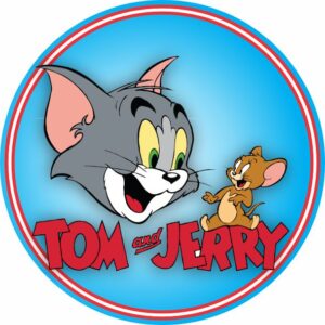 Painel Redondo 3D Tom e Jerry Tecido Sublimado