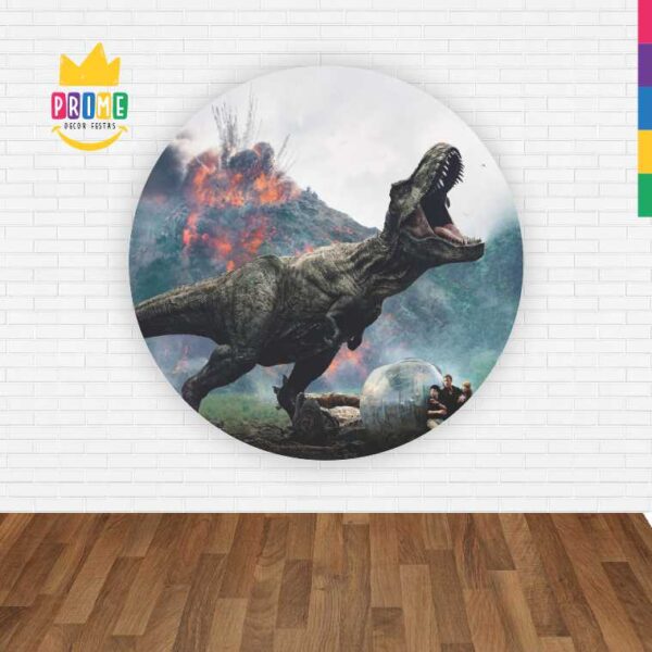 Painel Redondo 3D Jurassic Word Abre Fácil Em Tecido - Image 2