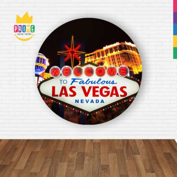 Painel Redondo 3D Las Vegas Abre Fácil Em Tecido - Image 2