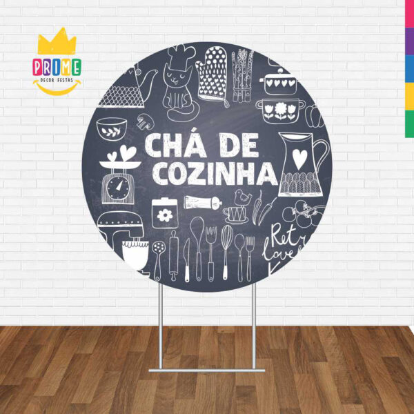 Painel Redondo 3D Chá de Cozinha Tecido Sublimado - Image 2