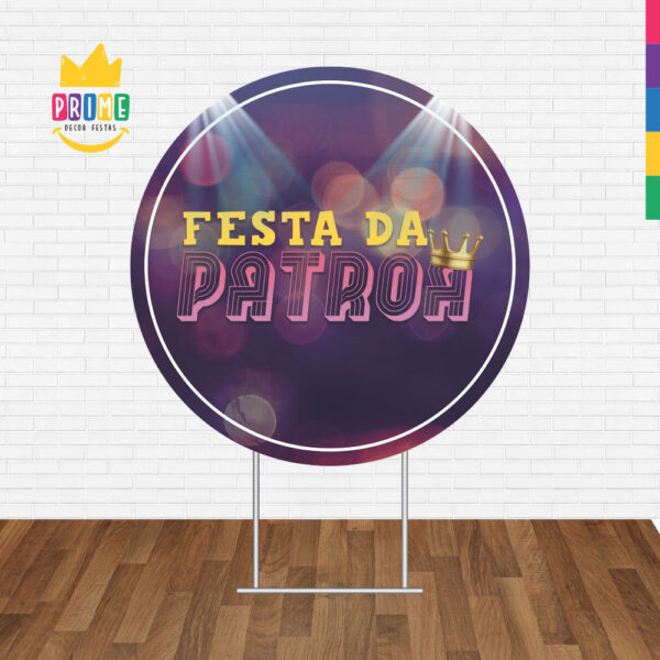 Painel Redondo 3D Festa da Patroa Tecido Sublimado - Image 2