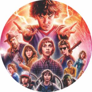 Painel Redondo 3D Stranger Things Tecido Sublimado