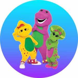 Painel Redondo 3D Barney Tecido Sublimado