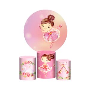 Trio Capa Cilindro + Painel Redondo 3D Bailarina 1,50m Veste Fácil
