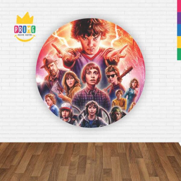 Painel Redondo 3D Stranger Things Abre Fácil Em Tecido - Image 2