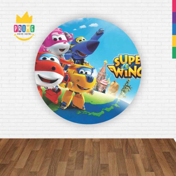 Painel Redondo 3D Super Wings Abre Fácil Em Tecido - Image 2